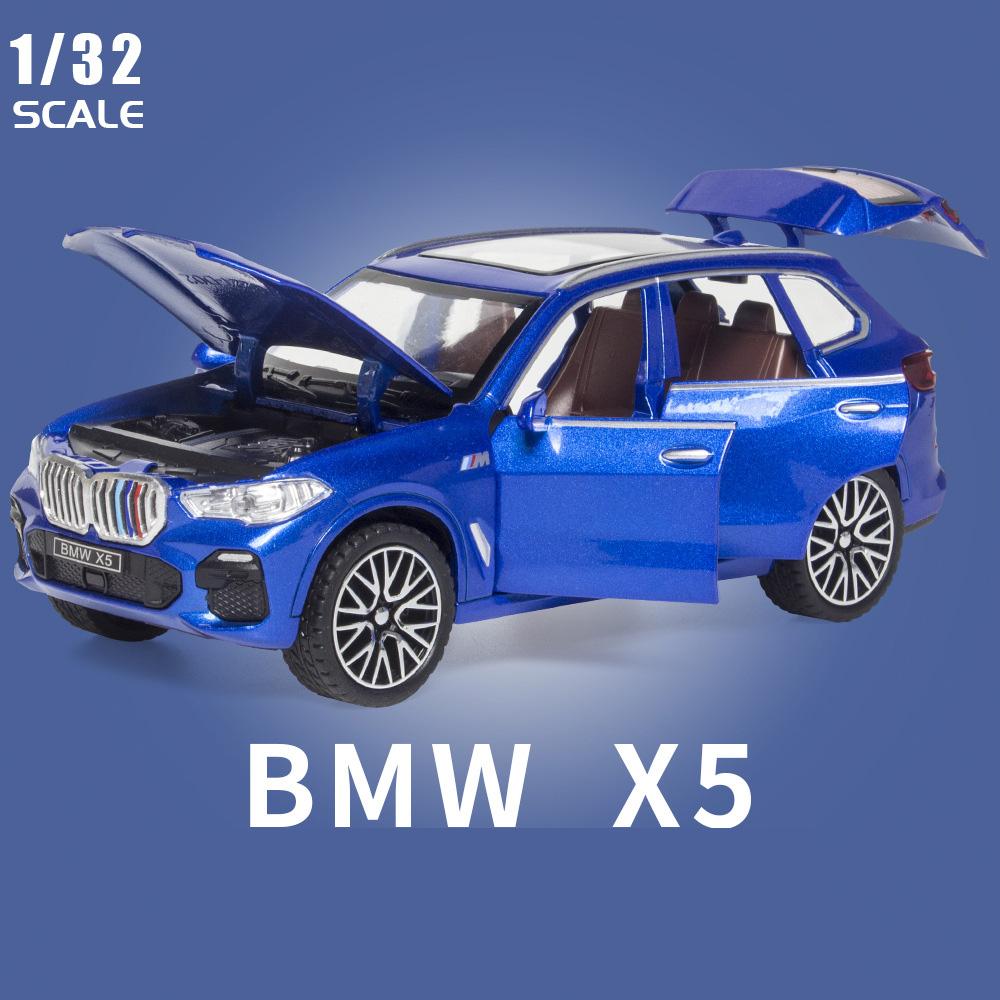 1/32 BMW X5 SUV Alloy Off Road Diecast Model Simulation Sound Light Toy Trendy Decorative Ornament Birthday Present for Friends