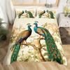 Peacock Duvet Cover Queen Watercolor Feather Bedding Set Bird Animal Floral Print Art Painting Comforter Cover and 2 Pillowcase