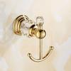 Juego de Toallero Europeo de Cristal Dorado - Herrajes de Baño de Acero Inoxidable