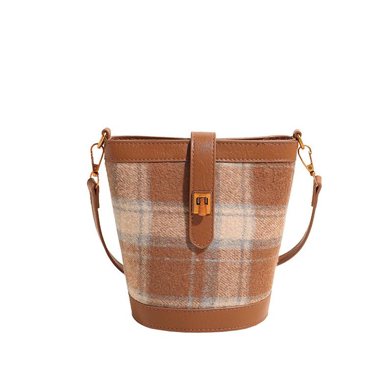 

Досуг Клетчатая Сумка-ведро для женщин Ретро Леопардовый принт Универсальные Мини Сумки через плечо Новая Сумка для телефона через плечо