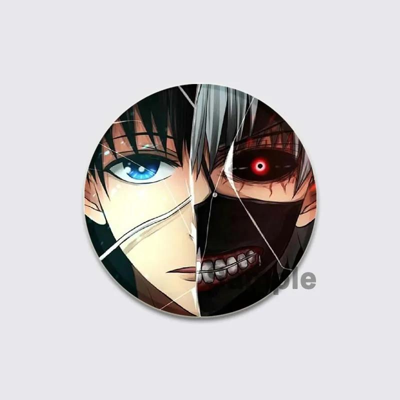 32/44/58mm Fashion Accessorie Anime Tokyo Ghoul Pin Handmade Cartoon Kaneki Ken Brooche for Backpack Cothes Collection Badge Hat Decoration