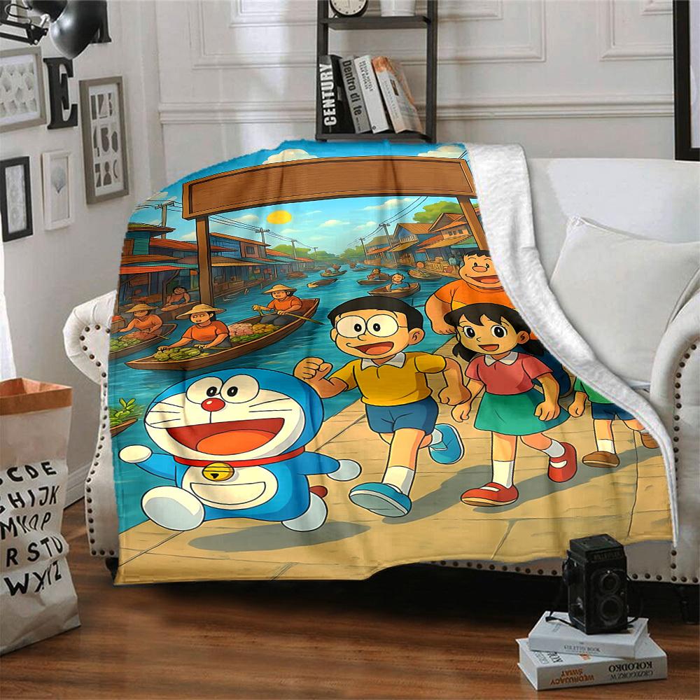1pc Doraemon, Nobita Blanket Soft All Season Throw with Vibrant Design, Perfect for Home, Travel, and Gifts, Ideal for Naps and Camping