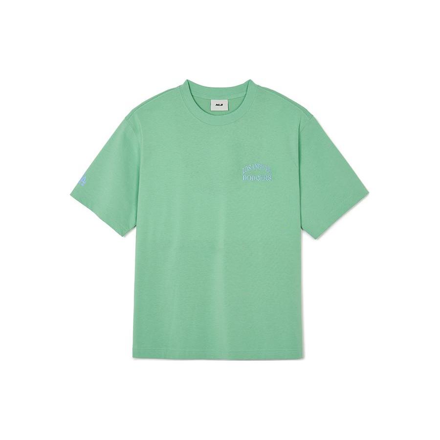 New MLB Drop Shoulder Sleeve T Shirt Unisex Hemp Green 3ATSV0943-07GNM