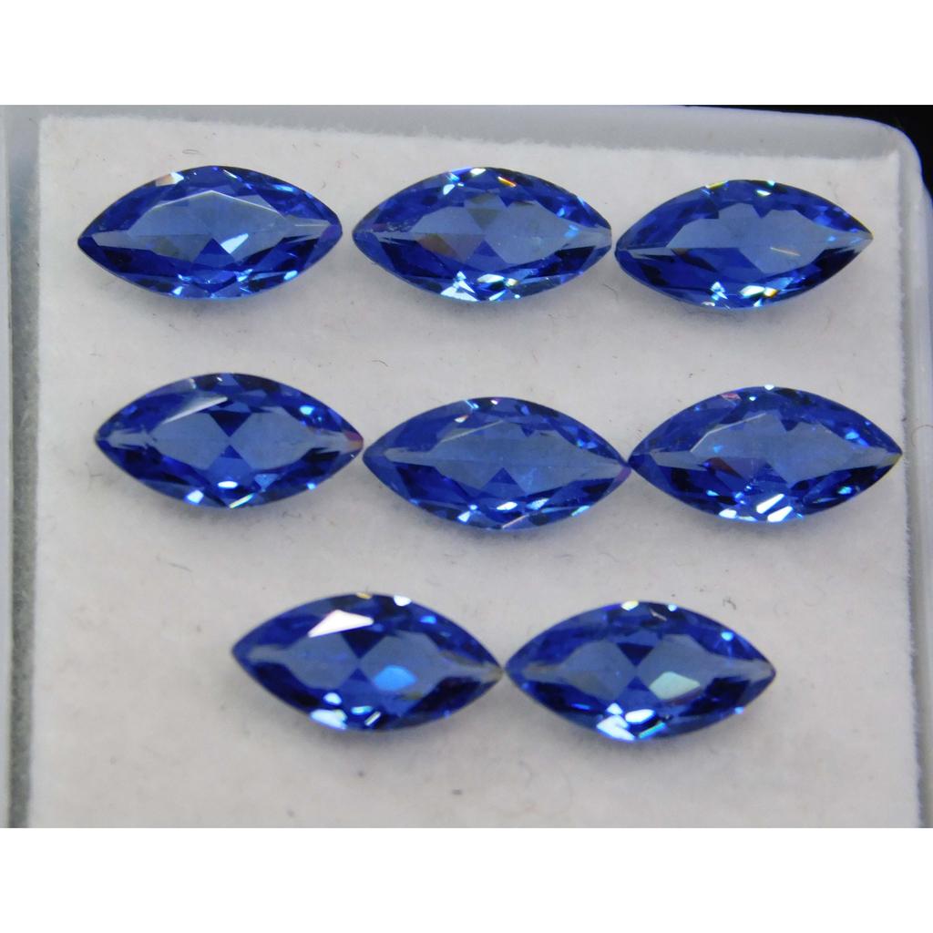 8 PCS Natural Blue Sapphire 4-6 Ct Marquise 7x5 Mm Loose Gemstone Lot CERTIFIED MULTTIQ124