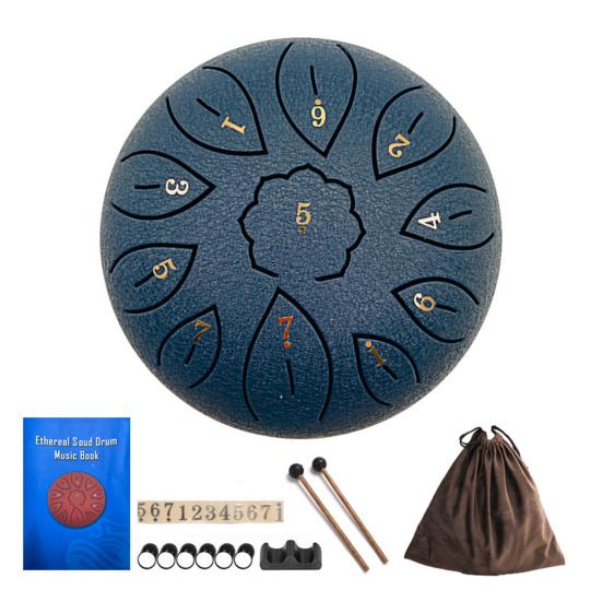 6-calowy stalowy bęben językowy z pałeczkami naklejkami z nutami stojakiem 11 nut medytacja joga terapia dźwiękiem bęben ręczny instrument perkusyjny