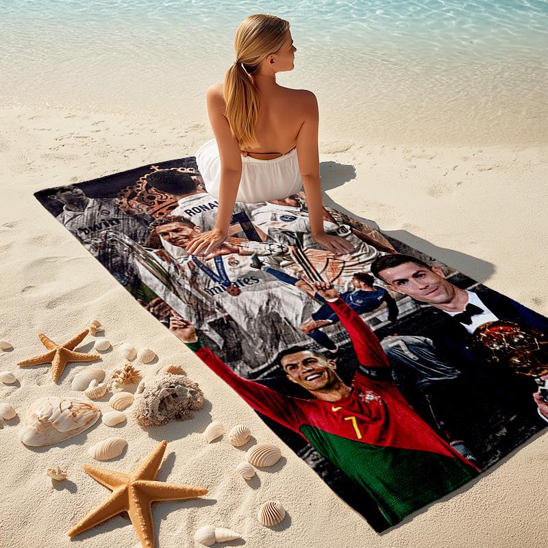 Cristiano Ronaldo Portugal Football Legend Ronaldo Beach Towel Soft Portable For Travel Absorbent Bath Towel Outdoor Pool Towel Swim Travel And Vacati