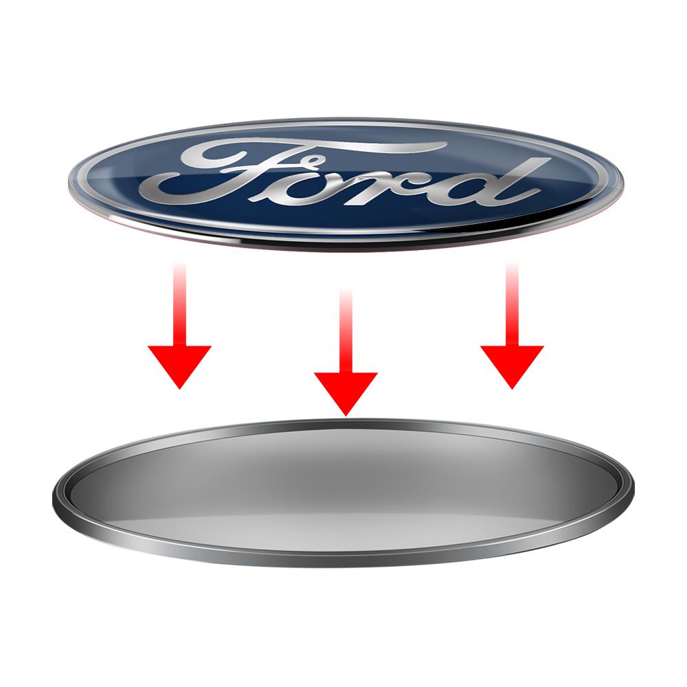 VCCO4 Car Accessory Door Side Aluminum Emblem Trunk Logo Sticker Decor For Ford Mustang Taurus Escape Kuga Explorer ST Racing Shelby