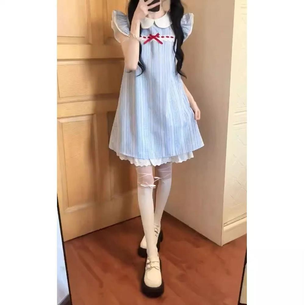 Korean casual style lace splicing short skirt women's summer new casual women's lazy loose high-end dress