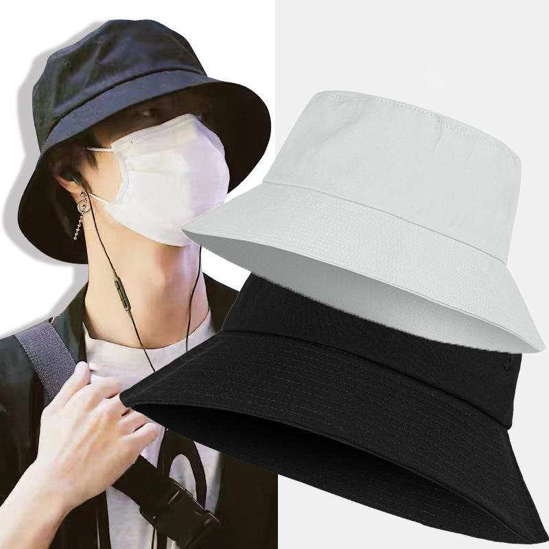 Women's summer hat, wide-brimmed outdoor hat, solid color soft cotton sun hat, portable foldable Panama hat for women