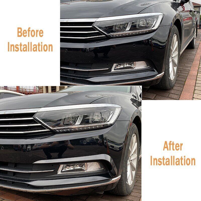 Pair Front Fog Light Cover Sticker Grille For VW Passat B8 Variant 2016-2020
