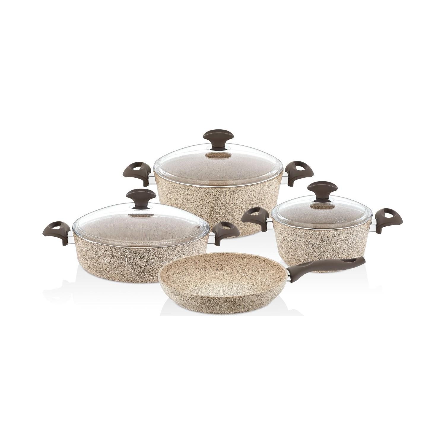 

Falez Creamy Granite Cookware Огнеупорная гранитная посуда с антипригарным покрытием 20cm Derin