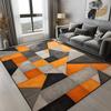 Orange Geometric Carpet for Living Room Modern Luxury Decoration Home Rugs for Bedroom Big Size Non-slip Easy Cleaning Floor Mat
