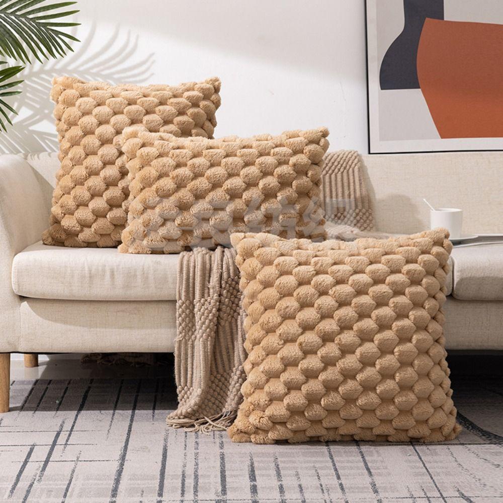 

45CM Throw Pillowcover Square Cushion Cover Home Decor Plush Pillowcase Sofa/Bed білий