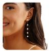 Lightweight French Pearl Necklace And Earring Set With Geometric Design For Elegant Women