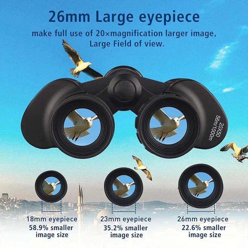 20x50 Hd Binoculars For Adults With Bak4 Prism - Waterproof Compact For Bird Watching Hunting Travel Concert