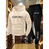 Herbst- und Winter-Sportbekleidung für Herren, Lässiges Lauf- und Fitness-Set, Kapuzenpullover, Sporthose, Geeignet für Männer und Frauen