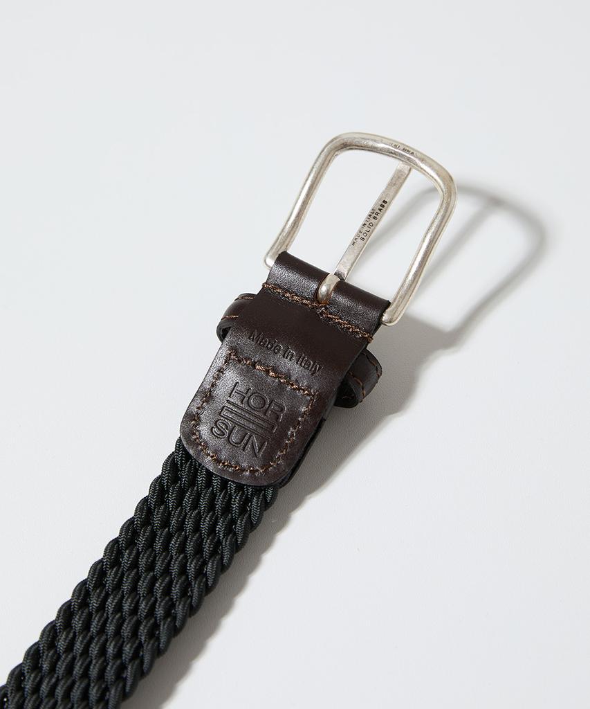 Holliseon Peninsula Elastic Braided Leather Belt Charcoal