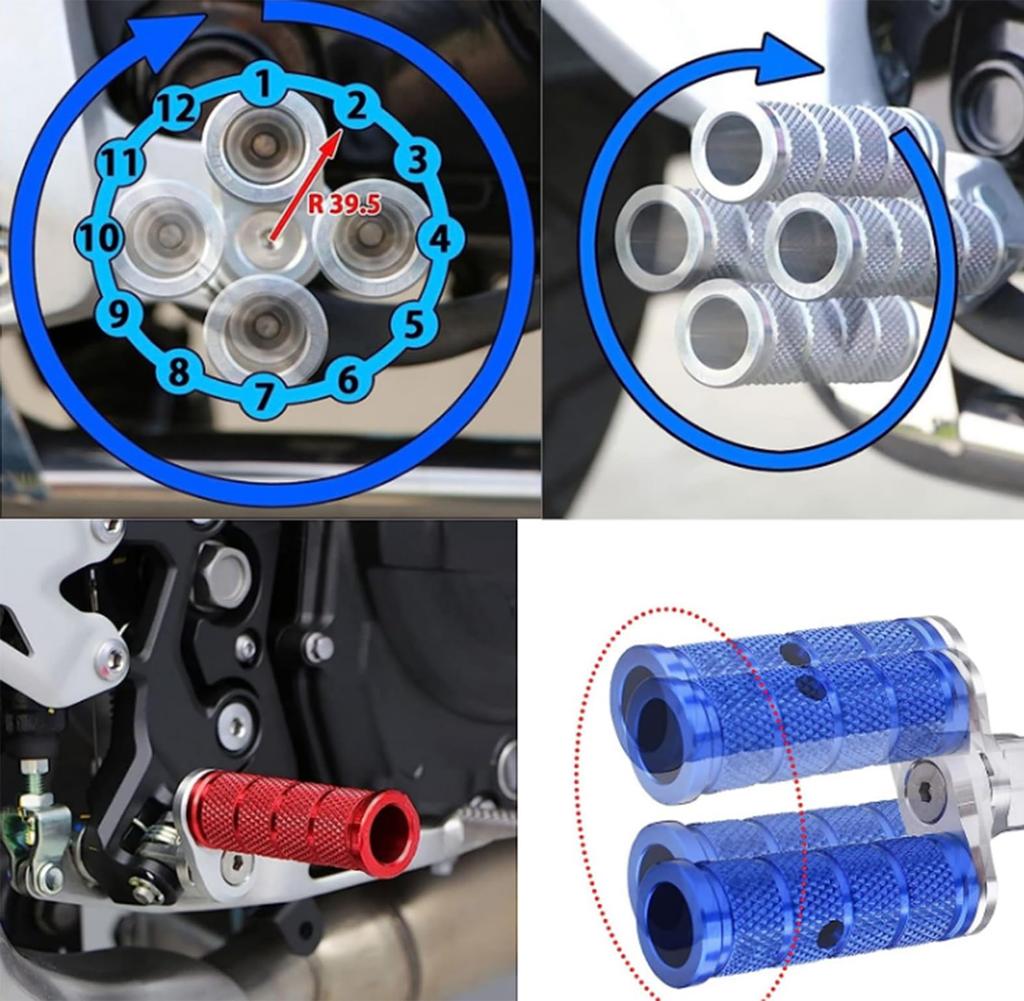 Adjustable Aluminum Steps for Suzuki GSX-S750 (2017-2024) with Non-Slip Multi-Steps (Gray)