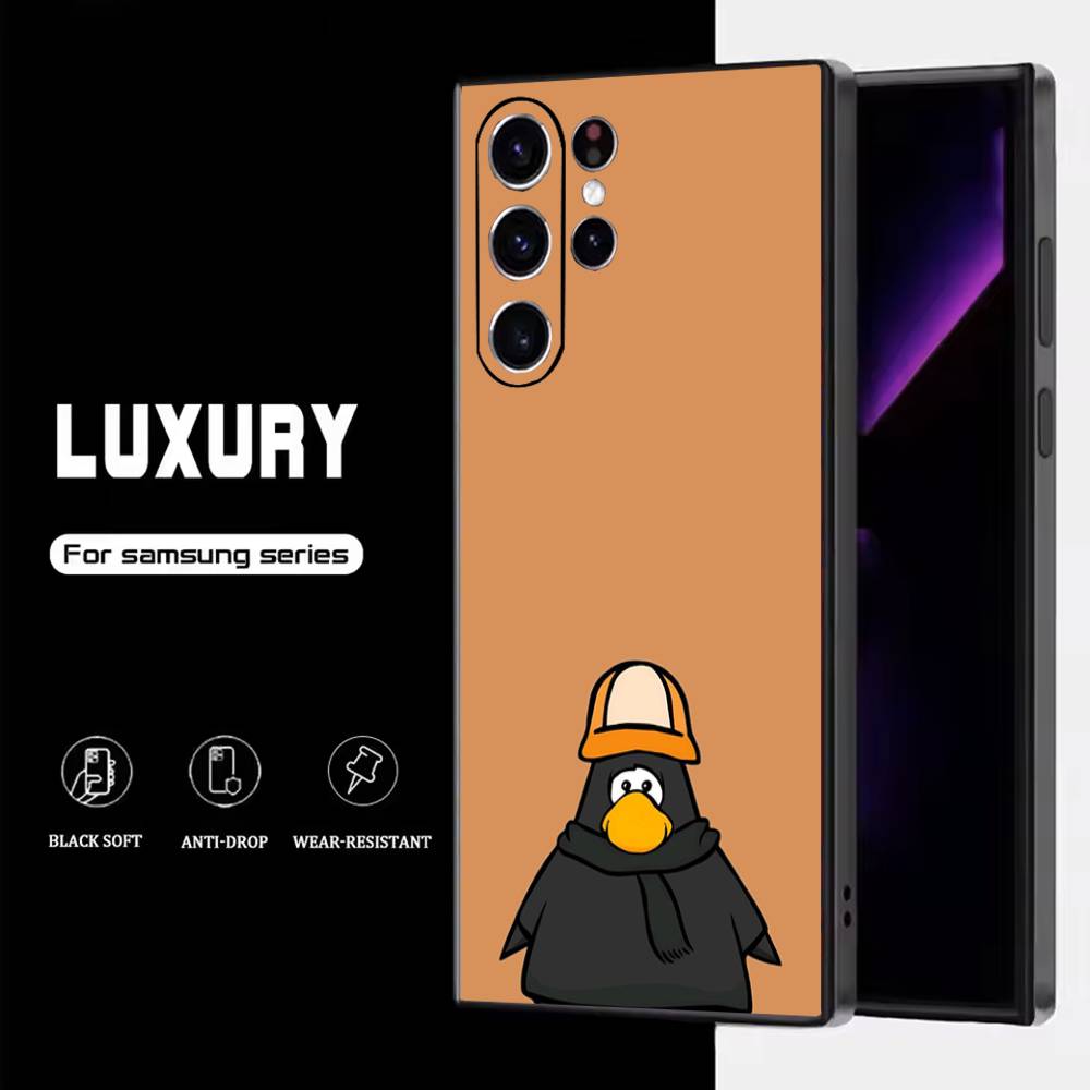 

Game Club P-Penguin Phone Case For Samsung S25,S24,S23,S22,S21,S20,S10,Ultra,Plus,Lite,FE,Soft Silicone Black Cover Samsung S25ULTRA