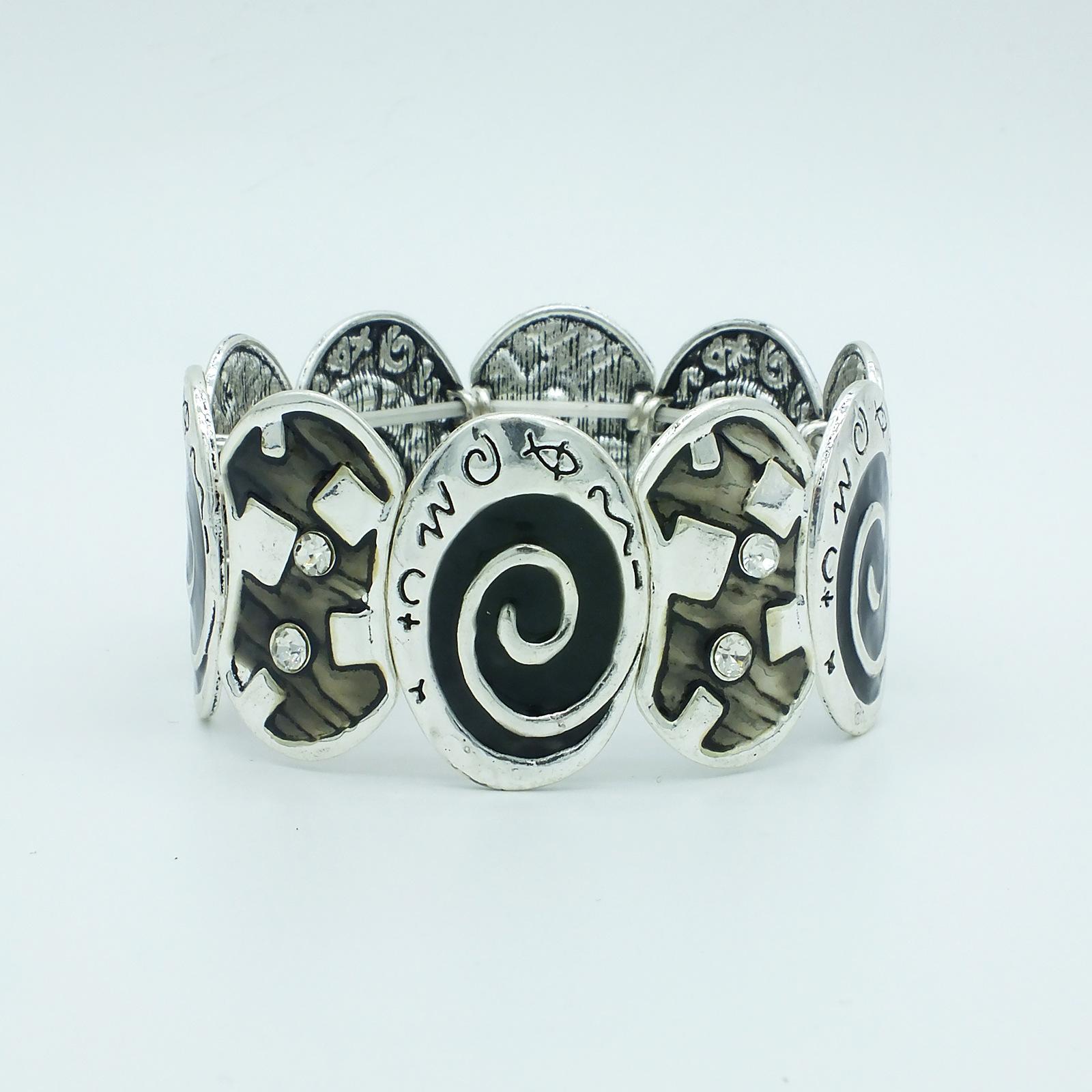 2026 Европейский и Американский Ретро Женский Эластичный Браслет с Капельным Маслом Цветной Браслет Бижутерия 18CM