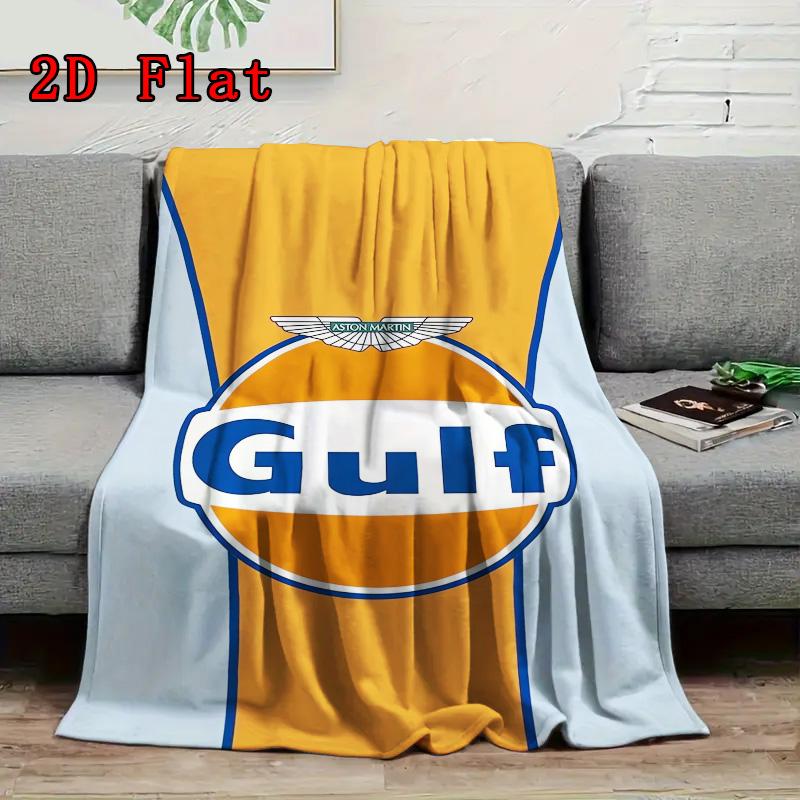 Vintage Gulf Oil Logo 2D Flat Pattern Flannel Blanket High quality All Seasons Warmth and Comfort Perfect for Christmas Gifts.MMT0918209