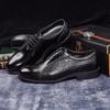 Fashion Men's Genuine Leather Dress Shoes Comfortable Python Pattern Formal Handmade Suitable for Dinner Parties And Weddings