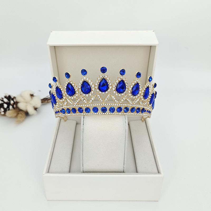 European Style Bridal Crown Accessories Tiara Wedding Dress Tiara Alloy Rhinestone Headband Queen Birthday Party Crown