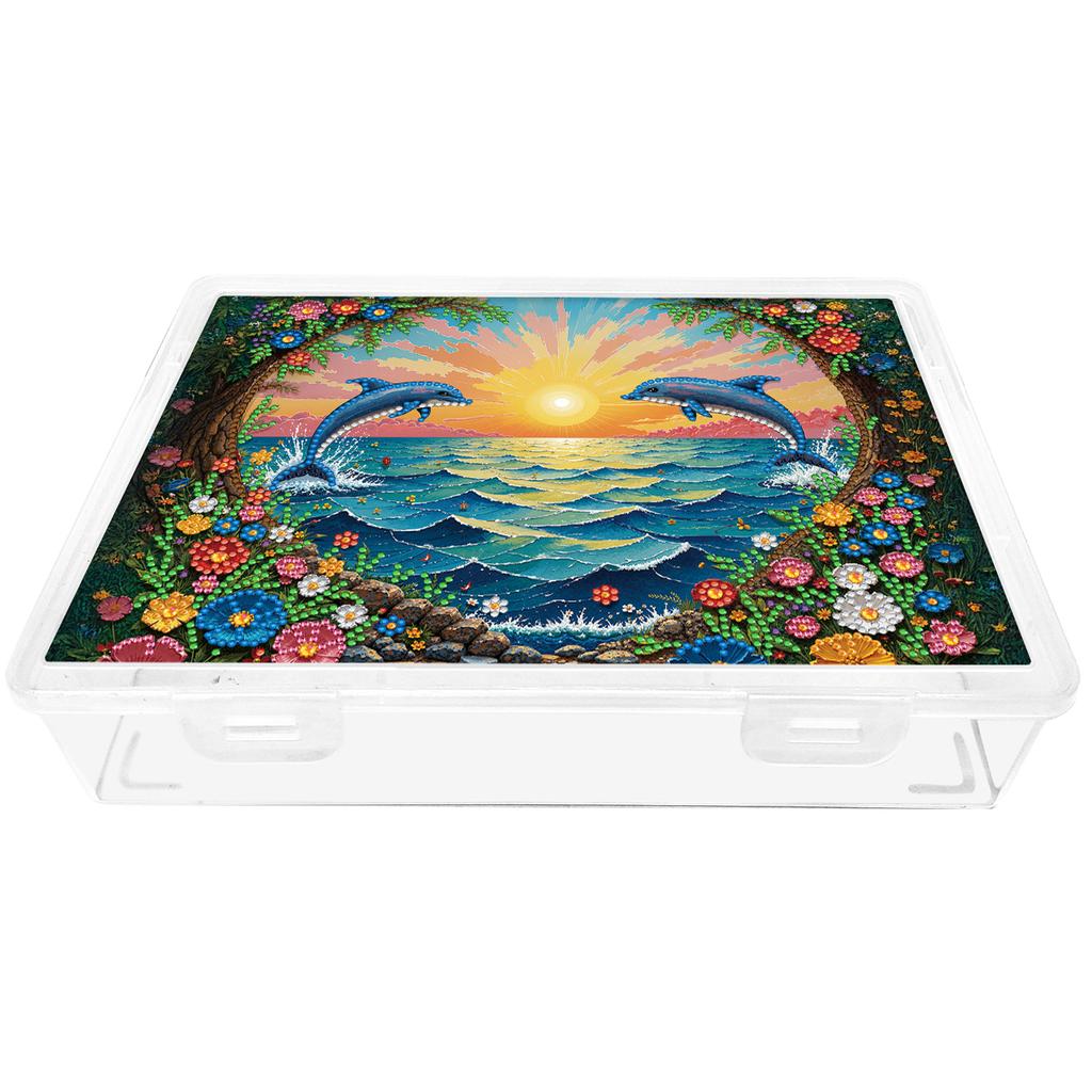 DIY Flower Plastic Large Capacity Diamond Painting Storage Box Exquisite Craft Supplies Storage Box for Home Holiday Gifts