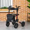 Lightweight Walking Frame, Rubber Wheels, Rollator Walker with Seat and Wheels with Adjustable Handle, Bag, Red