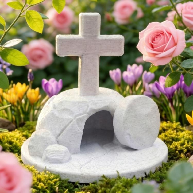 Easters Decorations Christian Resurrection Scene Table Decors Jesuses Resurrected Tomb Ornament Religious Home Decors