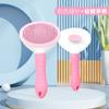 Automatic Hair Release Pet Grooming Brush Blue Two-Tone Ergonomic Handle Anti-Scratch Steel Pin Brush for Long Short Haired Pets