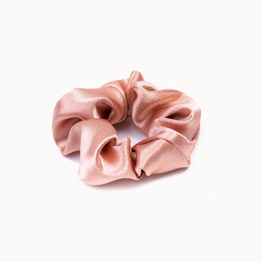 Korean Puff Hair Loop Crystal Satin Hair Scrunchie Fashion Ruffle Headband  for Meatball Head