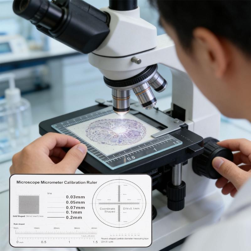 Micrometer Scale with 0.1mm Increment for Clear Viewing Under Microscope Micrometer for Researcher