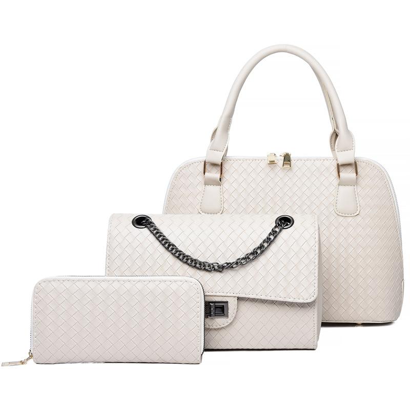 Women's bag new fashionable three-piece set, mother and child bag, large-capacity portable shoulder messenger bag, versatile