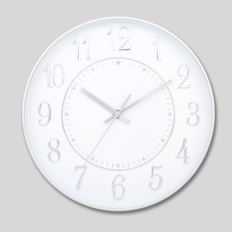 12 Inch 30CM Silent Wall Clock, Creative and Fashionable, Three-dimensional Digital Minimalist Clock for Home Living Room
