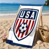Usa Soccer Emblem Beach Towel, Quick-drying, Easy to Care for, Suitable for Both Fitness and Beach Vacations,Sports Essential