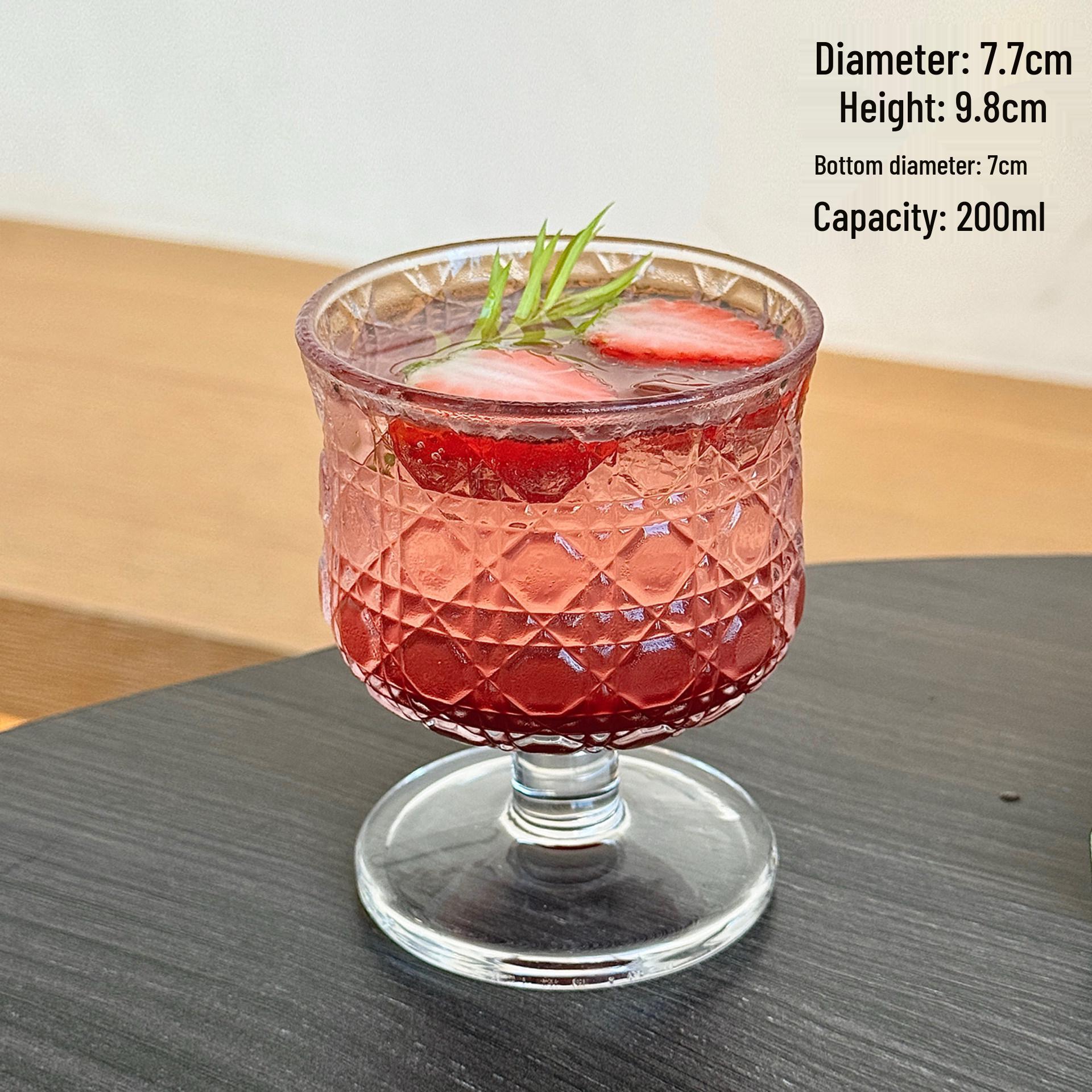 Retro Glass Cup for Iced Coffee, Milk, Tea & Juice 200ml