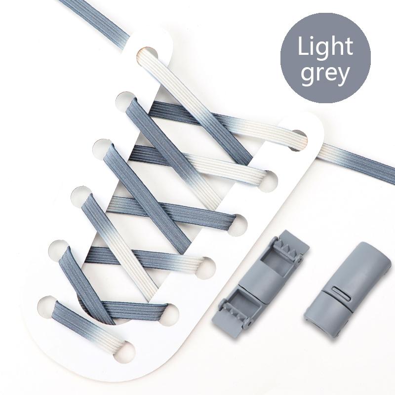 

NO.8 новые плоские градиентные эластичные шнурки для кроссовок, шнурки для обуви без завязок, резиновые шнурки для детей и взрослых, спортивные ленивые быстрые шнурки для обуви светло-серый