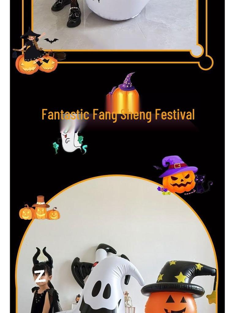 Halloween Pumpkin Ghost Inflatable Lantern for Decor & Costumes