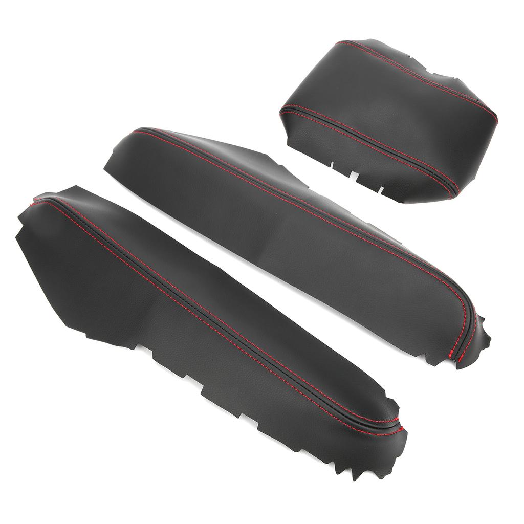 3pcs Center Console Armrest Pad Covers PU Leather Protectors Fit for Honda Civic 20162018