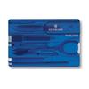 VICTORINOX Swiss Army Knife with Swiss Card, Classic Translucent Blue, Multi-Function Stationery, Scissors, Ballpoint Pen, Swiss-Made 10-Function