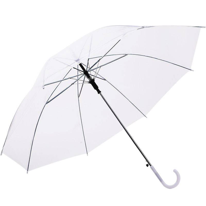 Clear Automatic Straight Umbrella with Long Handle
