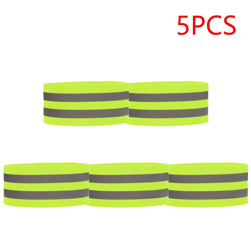 5PCS Running Reflective Arm Band for Wrist Ankle Leg Safety Reflector Tape Night Walking Cycling Led Bracelet Strap High Visibil