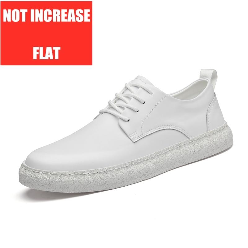 

Fashion Men s Genuine Leather Lift Sneakers Elevator Shoes Black Height Increasing Sports Men Flat/5cm White Casual Shoes Mocassins 37