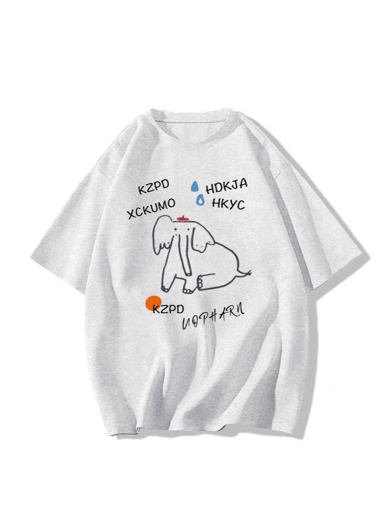 Women's 2025 Cartoon Print Heavyweight Short Sleeve T-Shirt