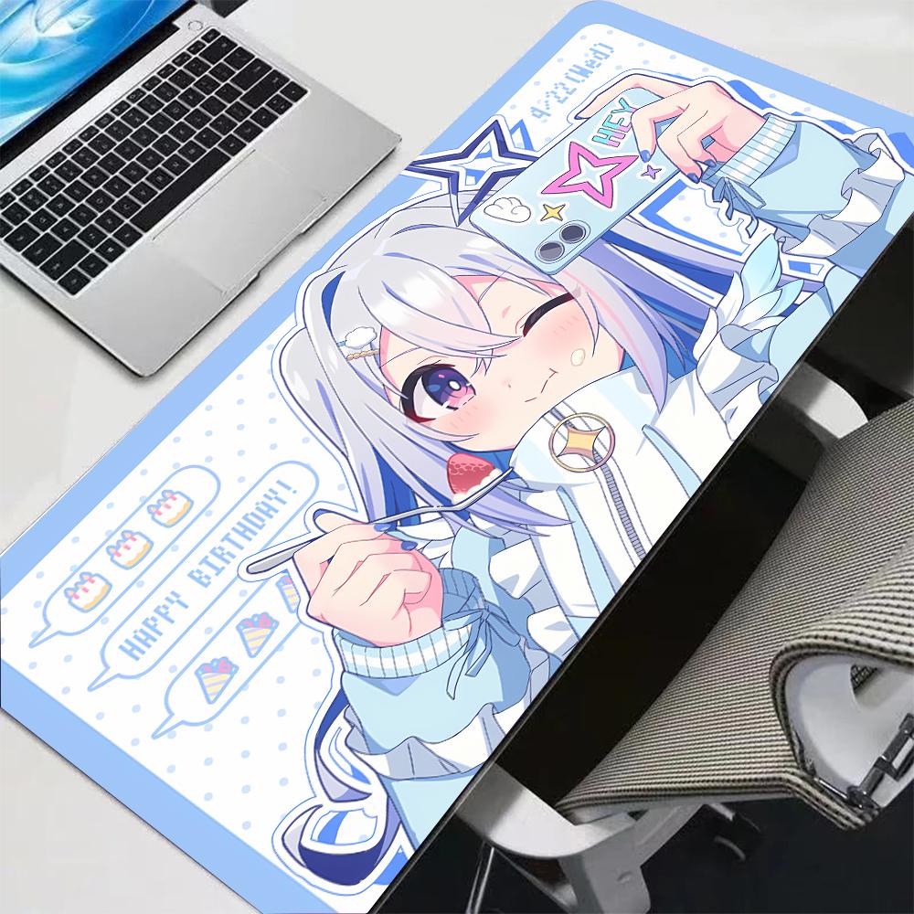 Anime Gaming Mouse Pad Hololive Amane Kanata Large Desk Mat Keyboard Pad Non-Slip Gamer Accessories Carpet for PC Desk Setup