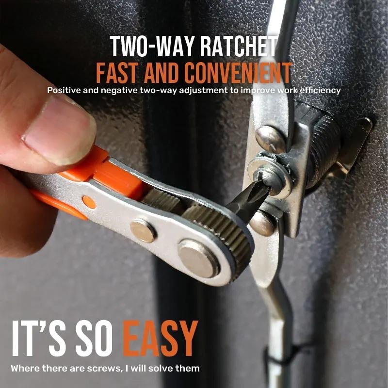 Mini 36 Tooth Ratchet Screwdriver Narrow Small Space Maintenance Operation Batch Head Socket L-shaped Turning Wrench