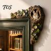 Whimsical Home Entryway Decor Chipmunk Tree Hollow Door Topper, Squirrel Owl Wooden Frame Sign, Decorative Hole Ornament Animals Corner Ornament,