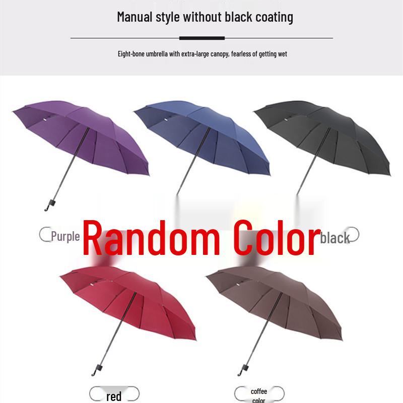 

Large Dual-Use Black Sun and Rain Umbrella with UV Protection for Women, Custom Logo Available