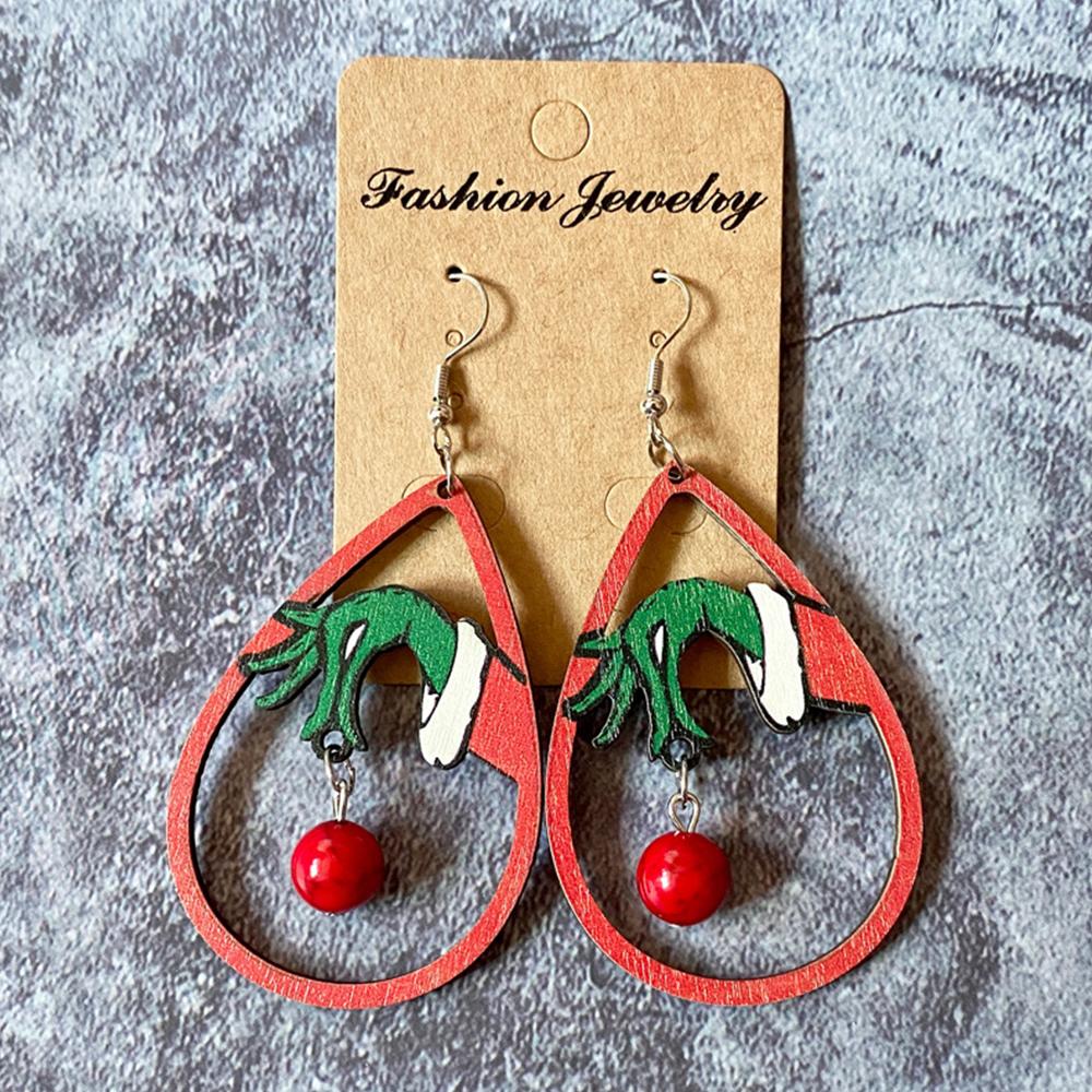 2 Pair Christmas Earrings Lightweight Long Dangle Earrings For Christmas